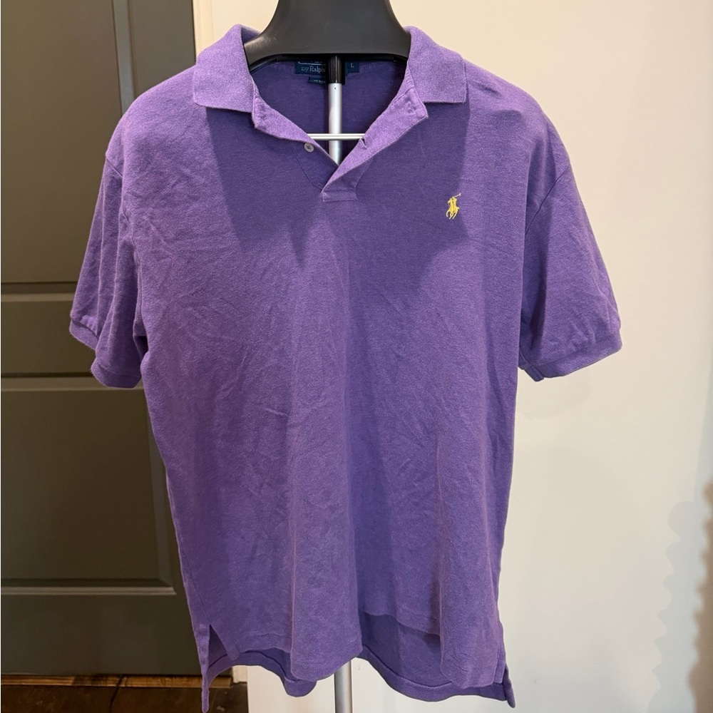 Ralph Lauren Men's Purple Polo Shirt Size L